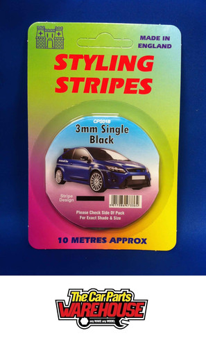 3mm black pinstripes - 3mm, for