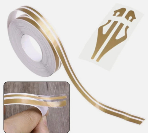 Double line tape decal - line, gold